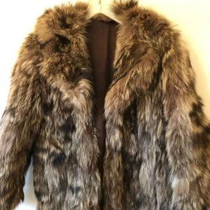 Vintage Fur Jacket Dark Brown Real